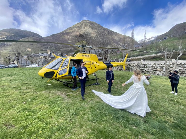 Bodas con transporte en helicóptero